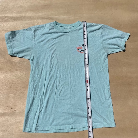 Vans Teal Blue Medium Graphic Print Short Palm Tree Skater Surf Visco Loose Fit - Picture 5 of 8